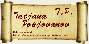 Tatjana Popjovanov vizit kartica
